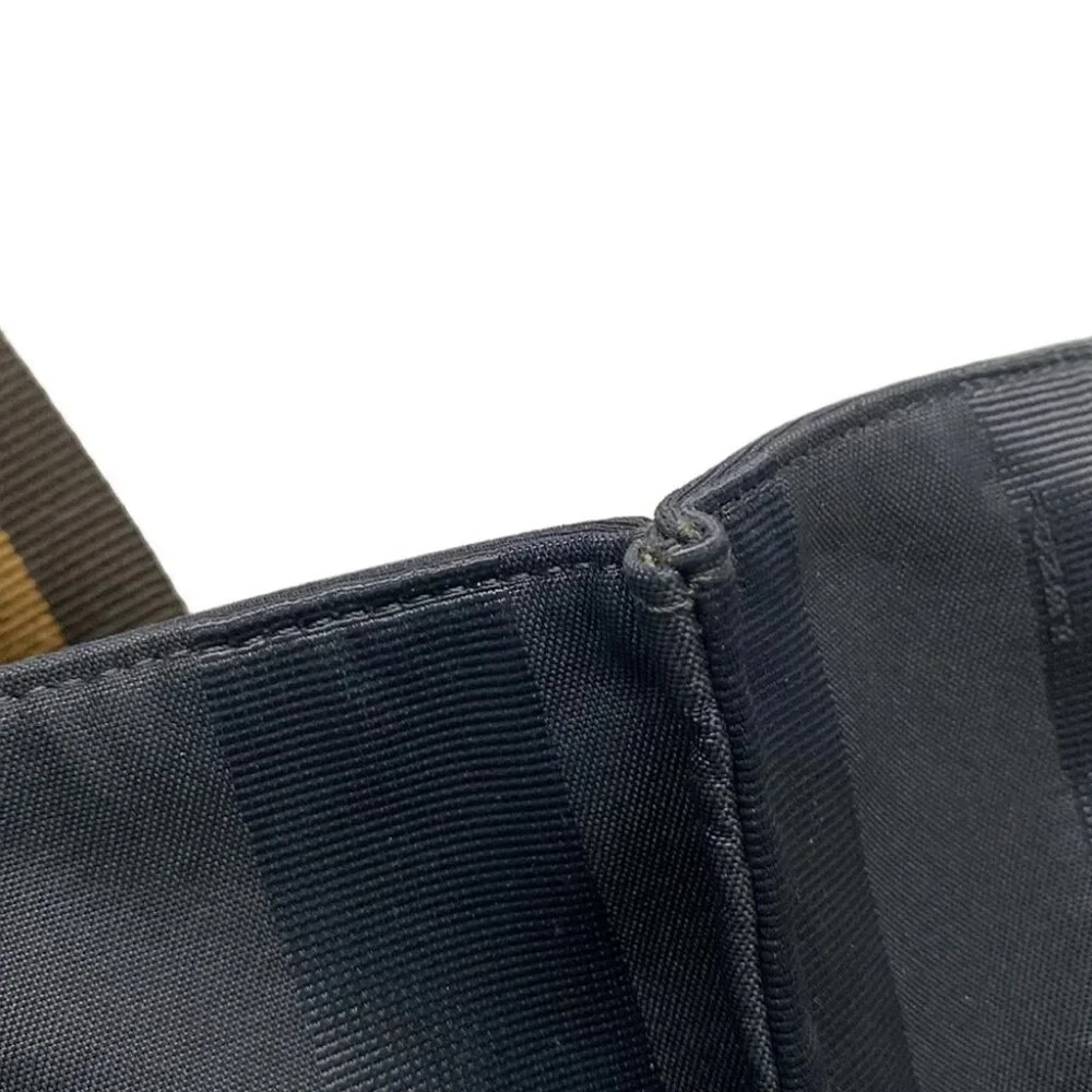 Auth FENDI Pecan Black Dark Brown Multi Jacquard Leather Tote Bag - Picture 9 of 15